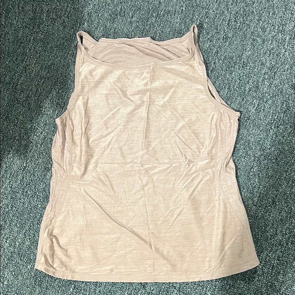 Lululemon nude beige buff workout tank top sheen Sleeveless Top YOGA DANCE 6
